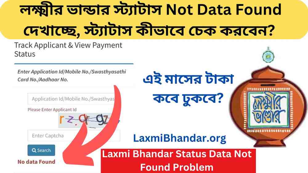 Laxmi Bhandar Status Data Not Found Problem